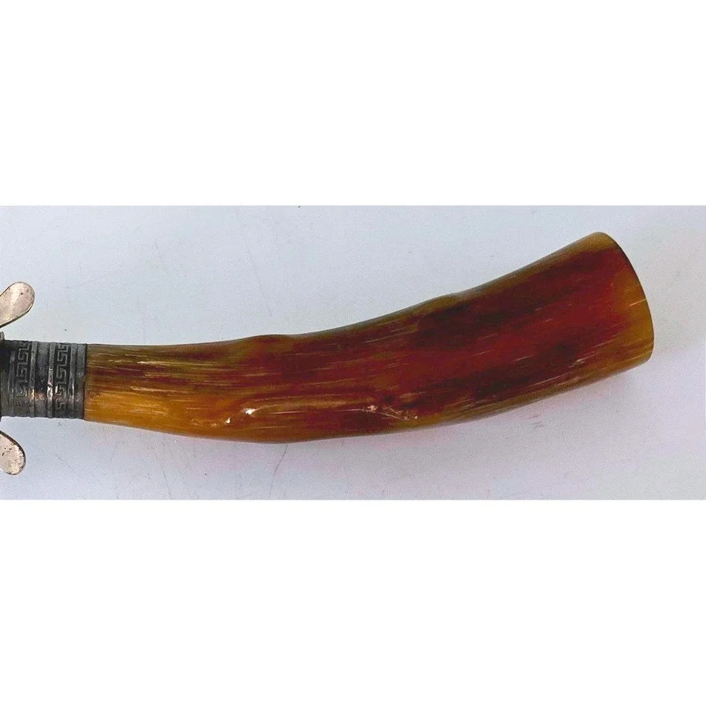 Vtg Landers Frary & Clark Meat Carving Fork Stag Antler Horn Handle Safety Guard